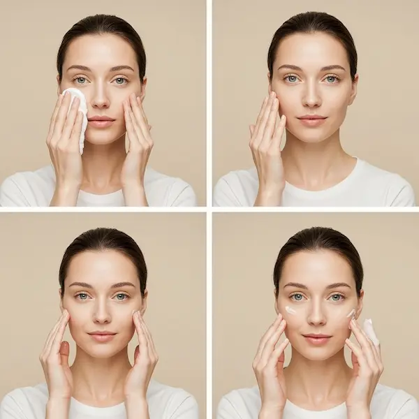 Cô gái với lớp trang điểm mỏng nhẹ căng bóng tự nhiên phong cách Clean Girl