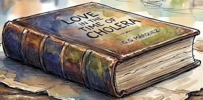 Tranh minh họa màu nước vẽ cuốn sách Love in the Time of Cholera