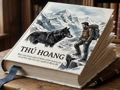 Tranh minh họa màu về nước cuốn sách thú hoang